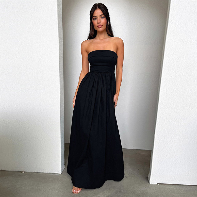 Long dress Summer temperament slim long dress women's A-line dress