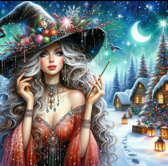 Magic Witch 50*50cm (canvas) full round drill(40 colors) diamond painting