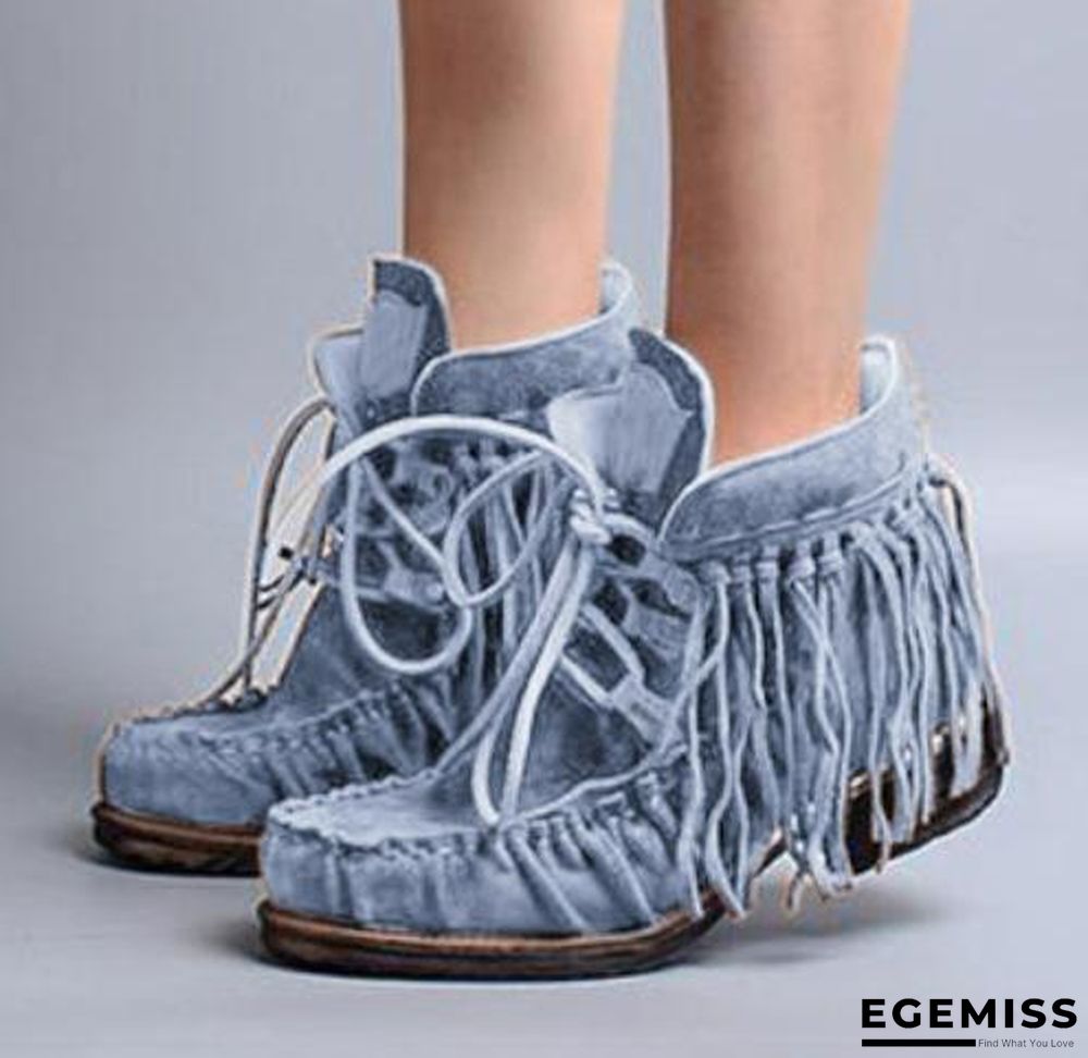 Casual Lace-Up Fringed Boots | EGEMISS