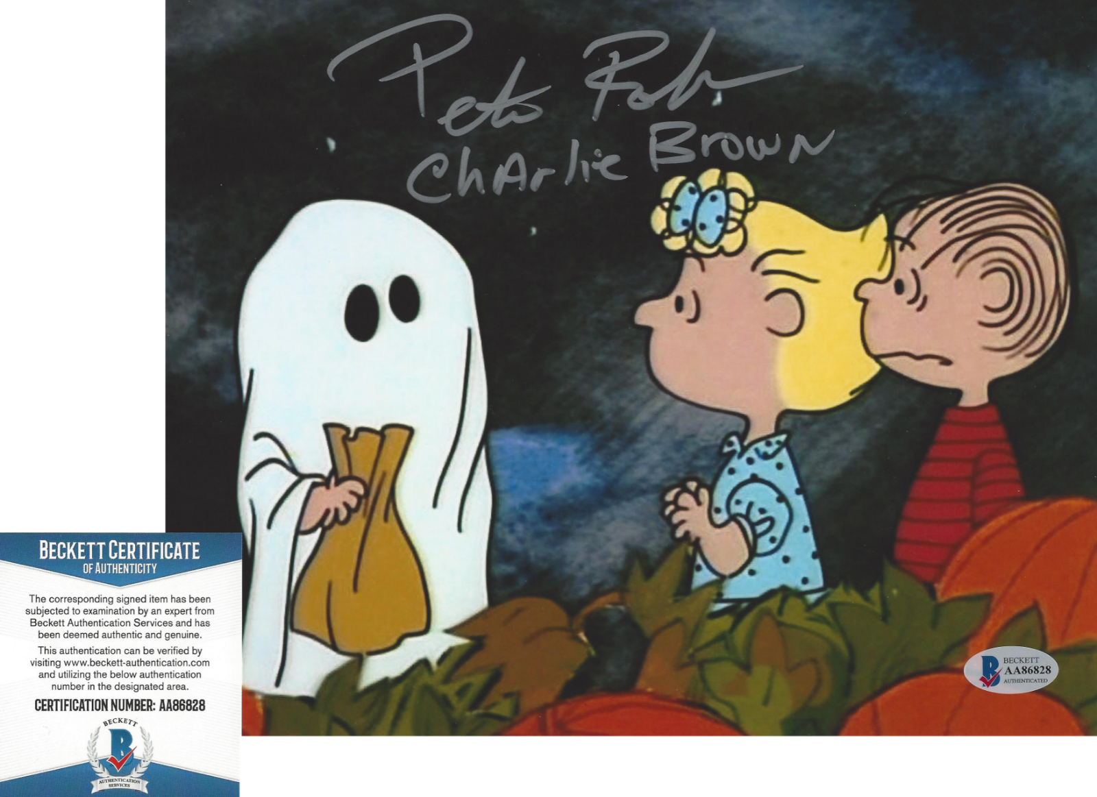 PETER ROBBINS PEANUTS VOICE OF CHARLIE BROWN SIGNED 8X10 Photo Poster painting BECKETT COA BAS