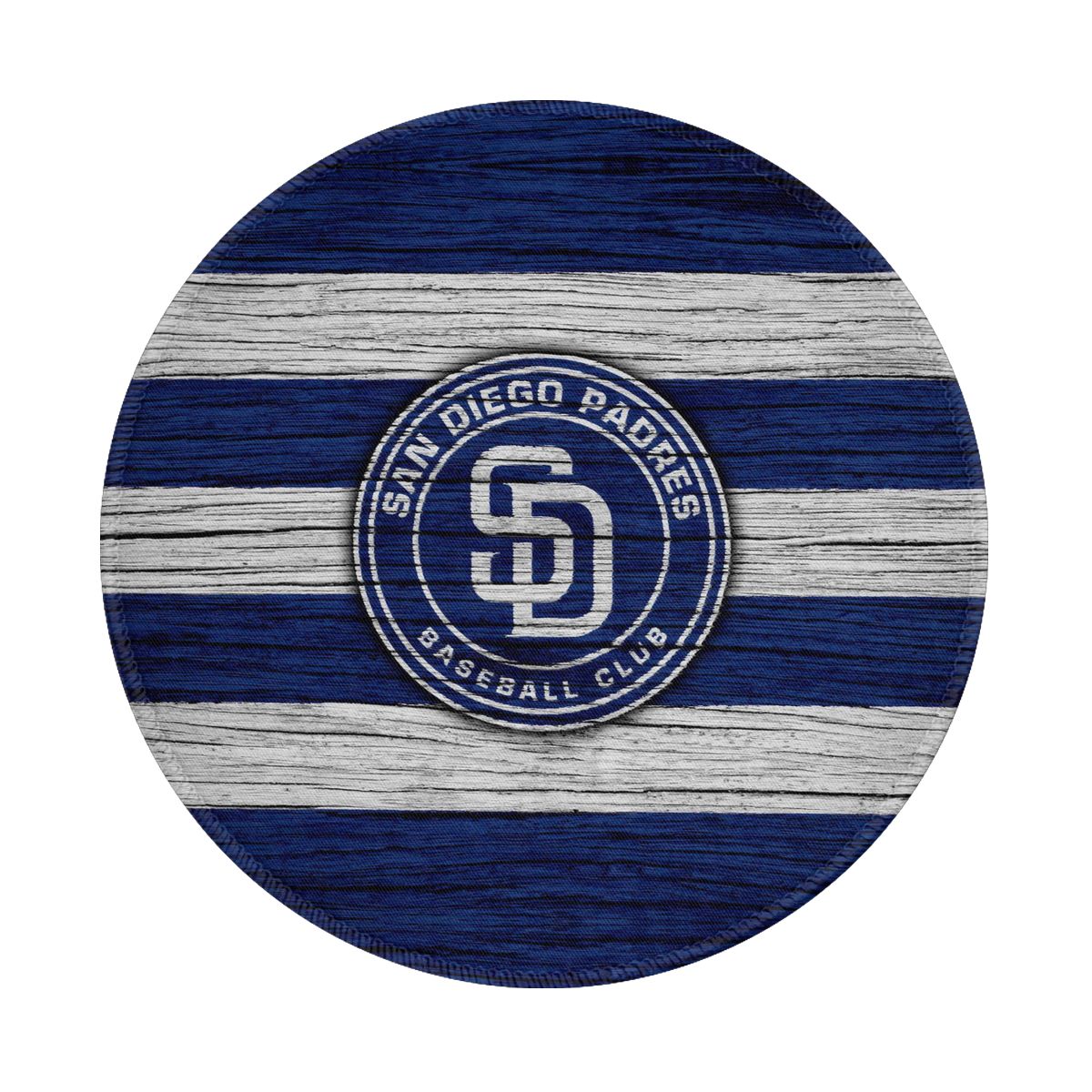 San Diego Padres Logo Wood Art Round Non-Slip Thick Rubber Modern Gaming Mousepad