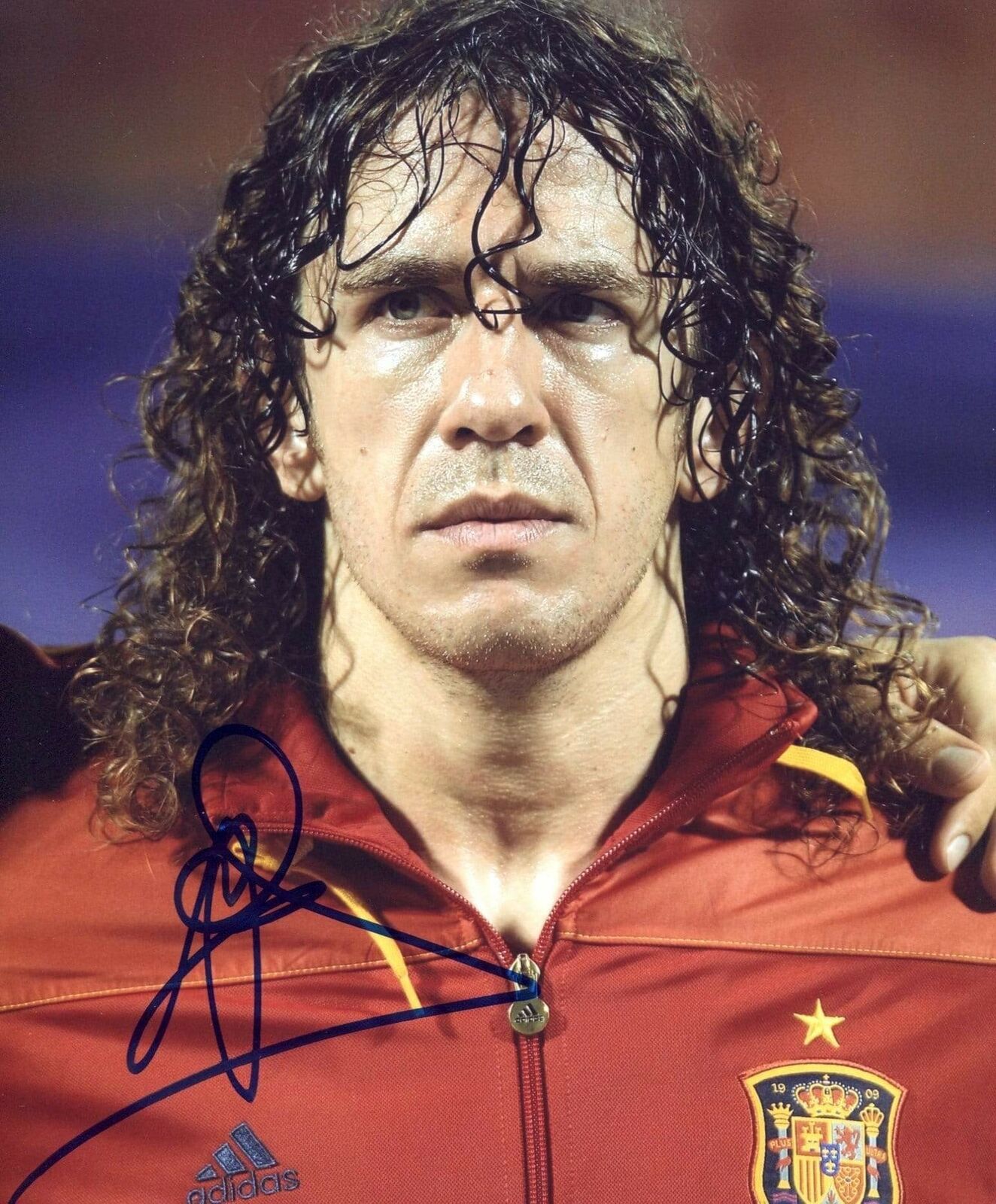 SOCCER Carles Puyol SPANISH NATIONAL TEAM autograph, In-Person signed Photo Poster painting