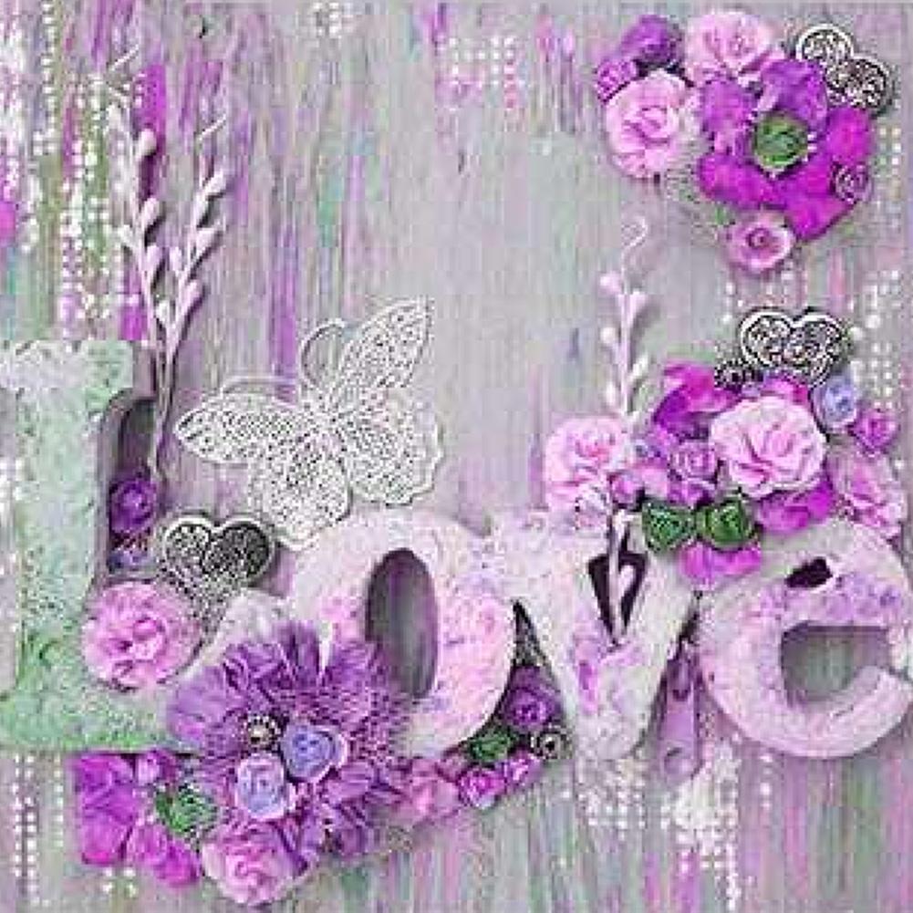 Love Round Full Drill Diamond Painting 30X30CM(Canvas) gbfke
