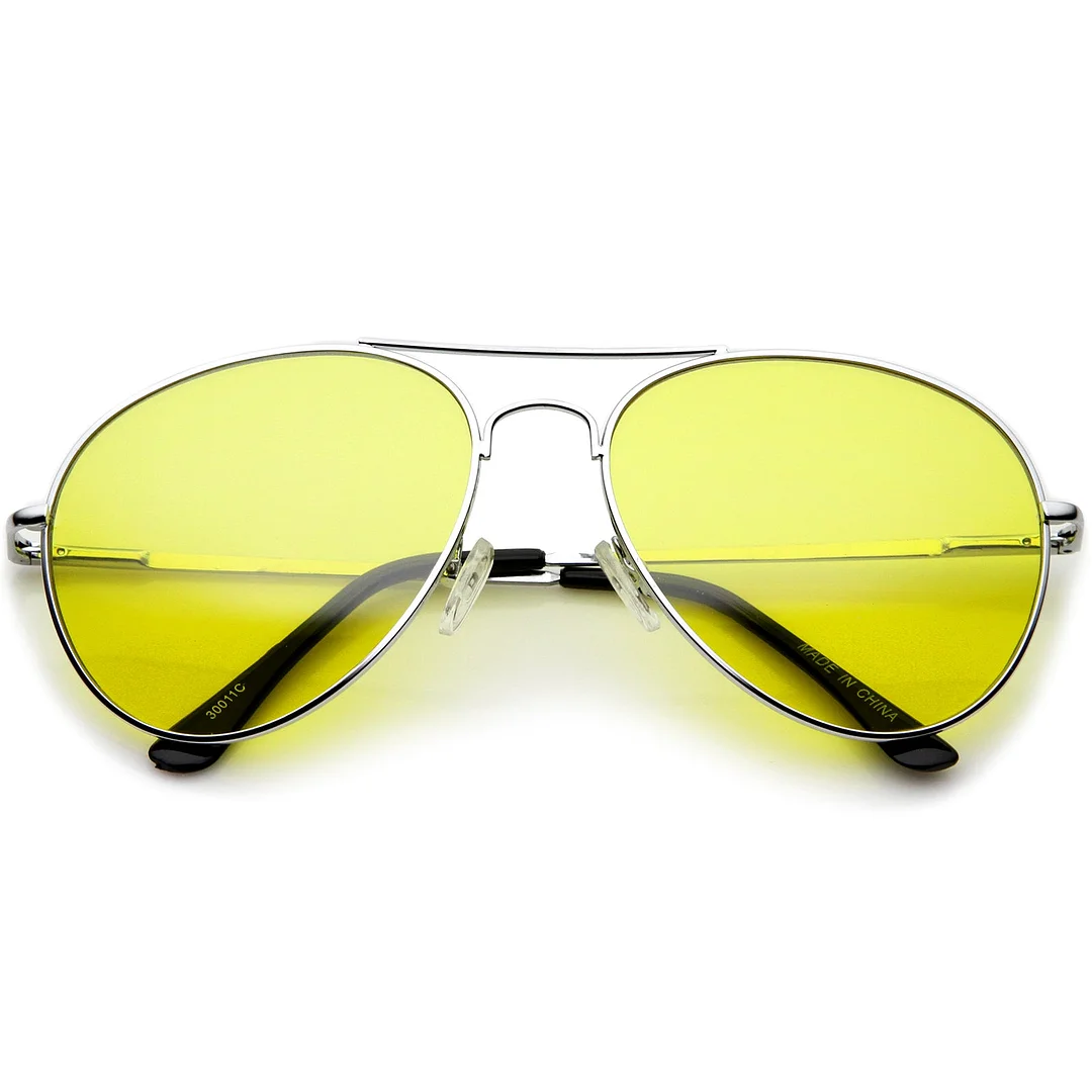 Classic Metal Frame Colored Teardrop Lens Aviator glasses 57mm