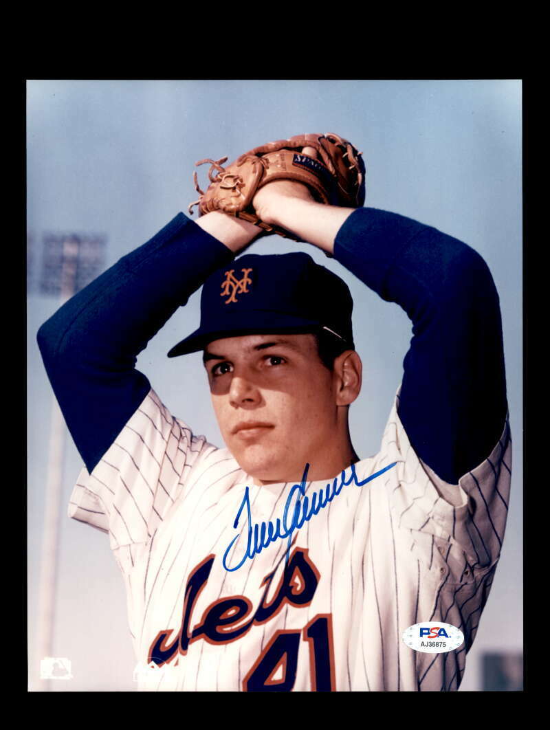 Tom Seaver PSA DNA Coa Signed 8x10 Photo Poster painting Mets Autograph