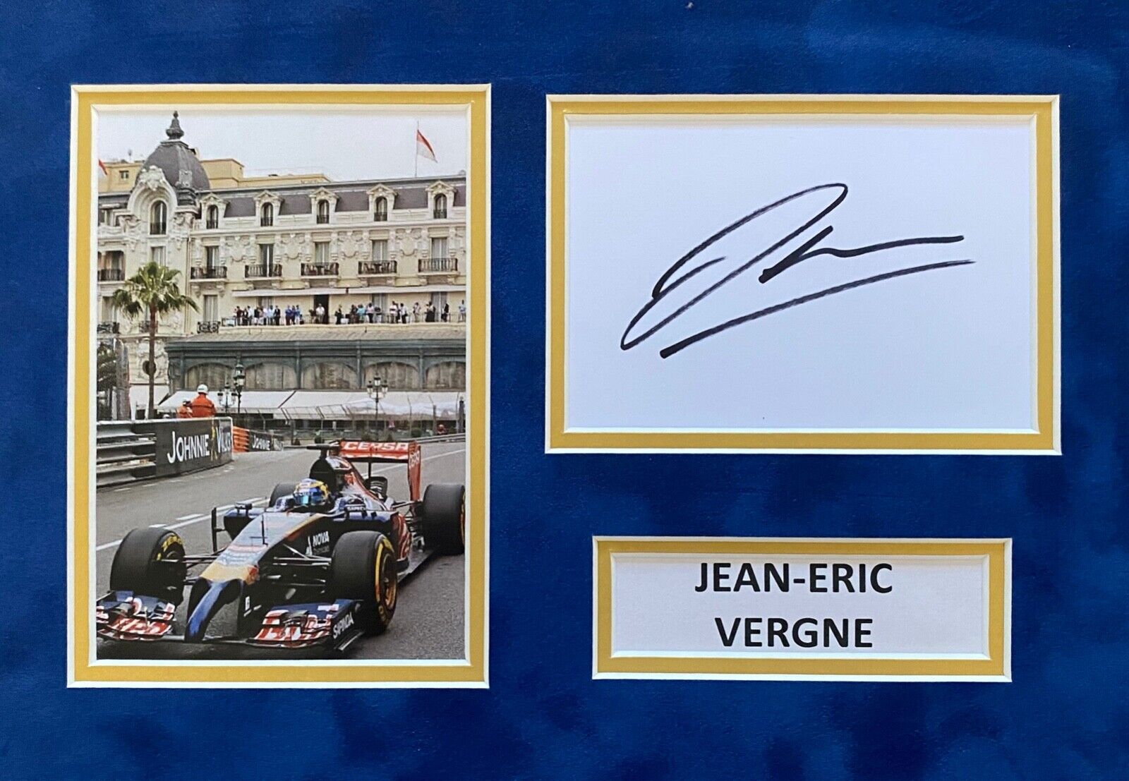 JEAN ERIC VERGNE HAND SIGNED A4 Photo Poster painting MOUNT DISPLAY FORMULA 1 AUTOGRAPH F1 1