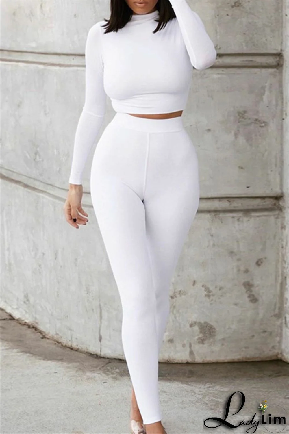 Black Fashion Casual Solid Basic O Neck Long Sleeve Two Pieces