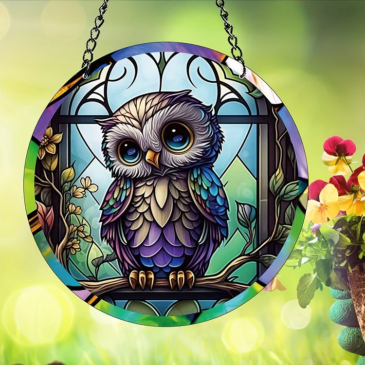 Owl - Suncatcher Hanging Ornament WH020