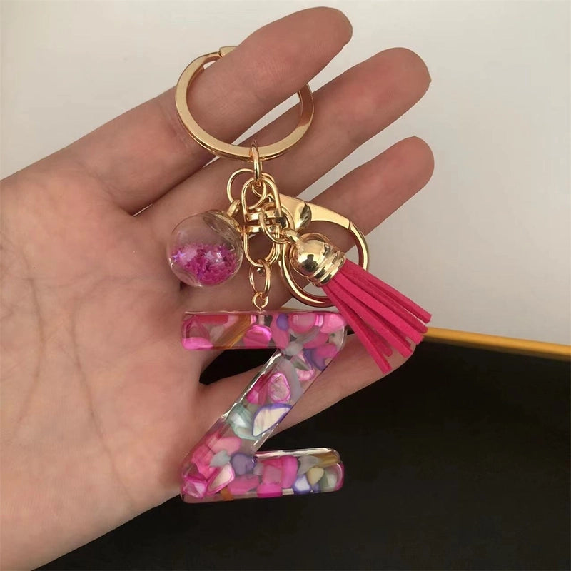 Minimalist Commute Letter Resin Unisex Bag Pendant Keychain