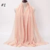 Pleated Linen Cotton Scarf Woolen Edge Women Hijab Shawl
