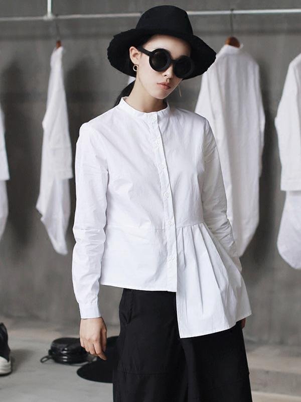 Cool Designed Split-joint White Shirt