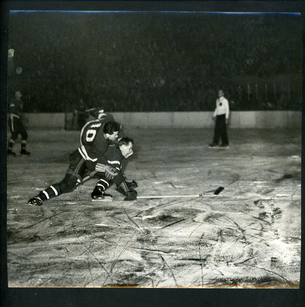 New York Rangers vs Detroit Red Wings 1946 NY Times Type 1 Press Photo Poster painting Bill Moe