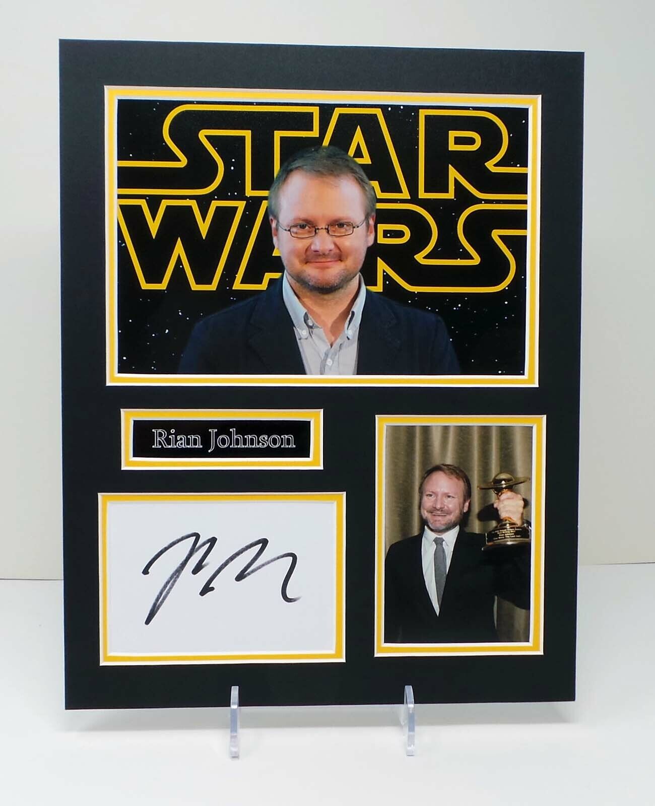 Rian JOHNSON Signed Mounted Photo Poster painting Display AFTAL RD COA Star Wars Director