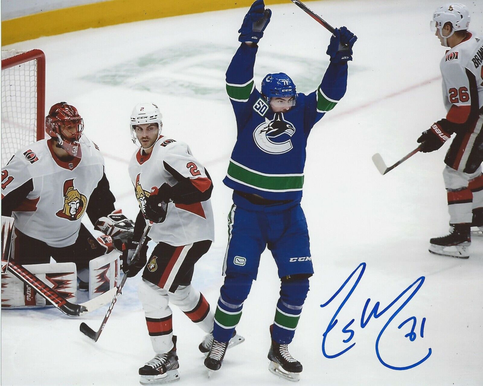 Zack MacEwen Signed 8x10 Photo Poster painting Vancouver Canucks Autographed COA