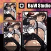 KMS-002 & KKFP-002 Tifa Lockhart Decorative Painting & Fridge Magnet - (FF7) Final Fantasy VII - B&W Studio