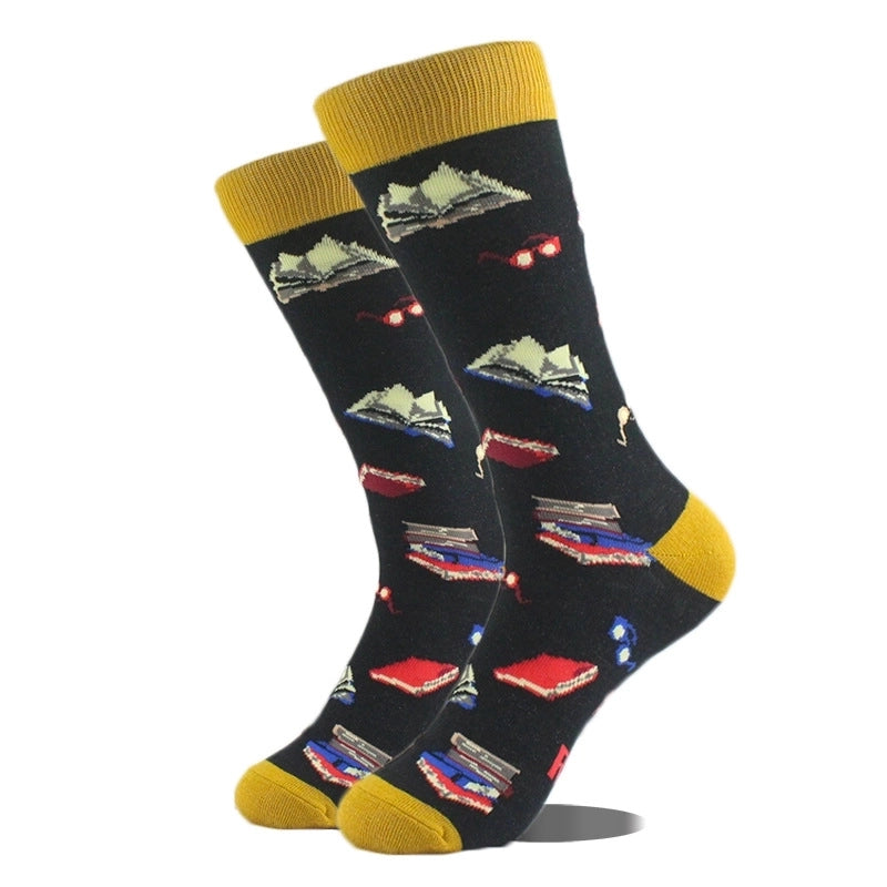 Unisex Cute Printing Animal Color Block Cotton Ankle Socks A Pair