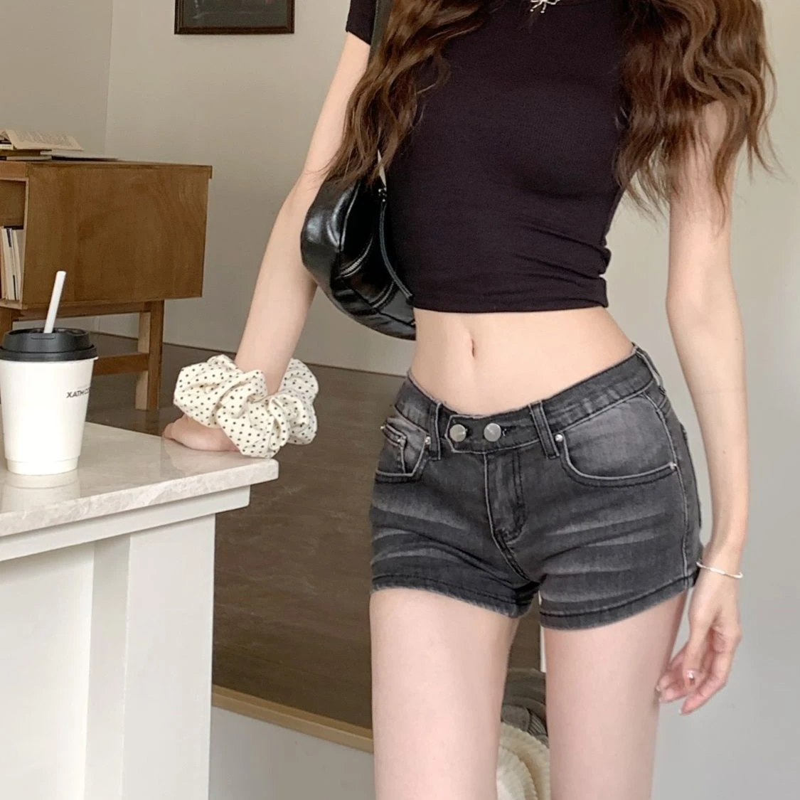 Bonushef Denim Shorts for Women Booty Elasticty Skinny Tight Short Jean Pants Woman Streetwear Design New In Classic XXL Korean Style XL