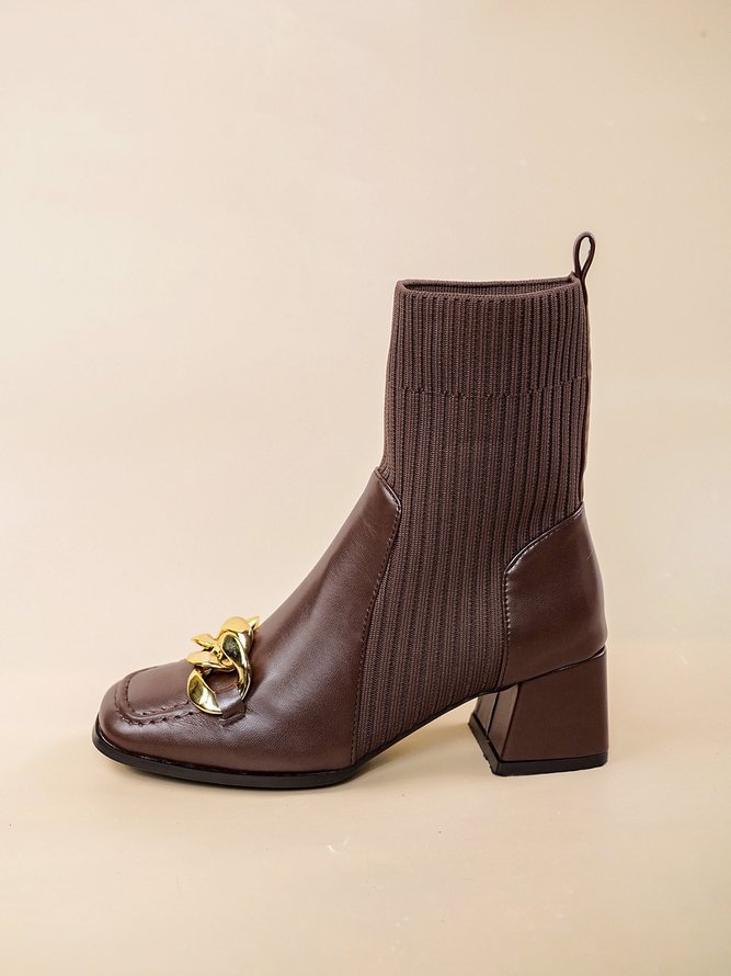 Simple Chain Stitching Short Sock Boots CS597- Fabulory