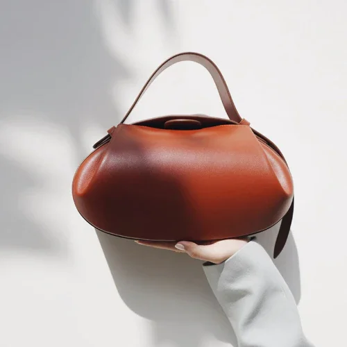 Mongw Women Bag 2021 New Circular PU Vintage Solid Hasp Soft Luxury Designer Bags Shoulder Bag Handbag Pures And Bags Crossbody