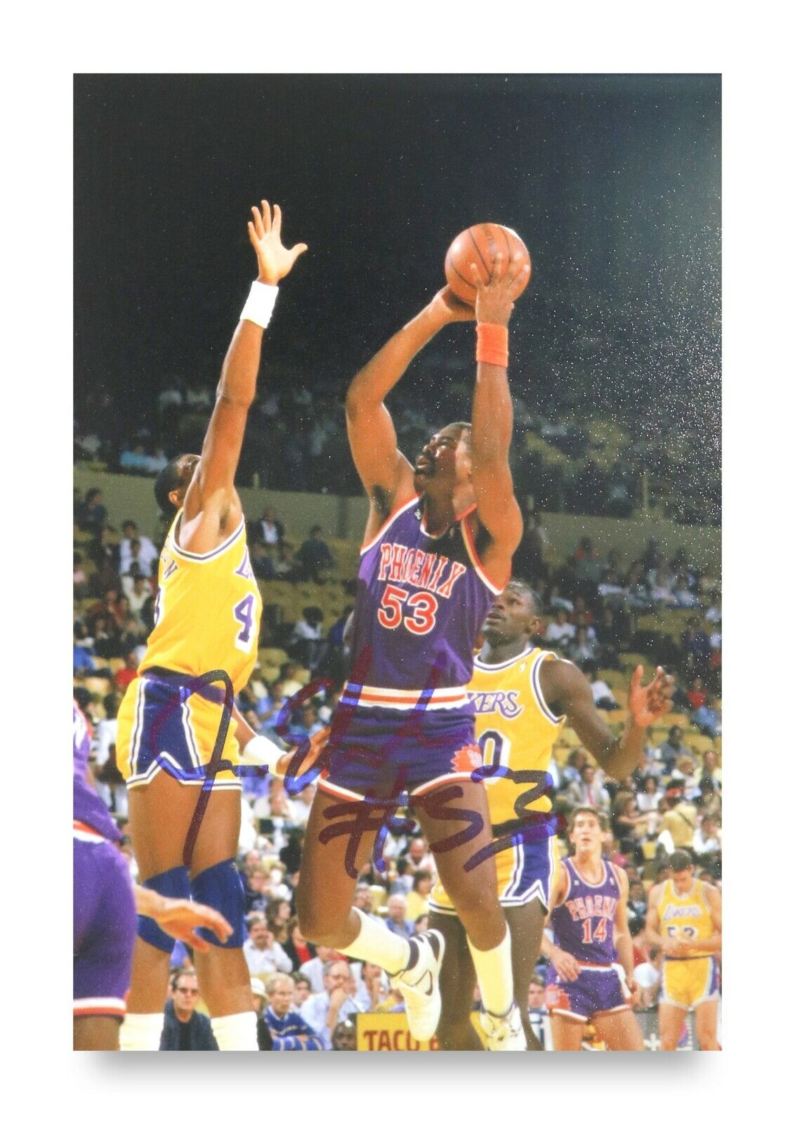 James Edwards Signed 6x4 Photo Poster painting Phoenix Suns Chicago Bulls NBA Autograph + COA