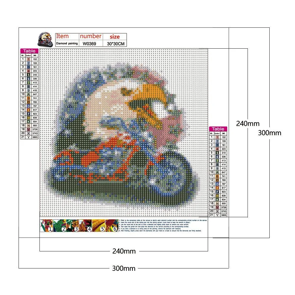 Diamond Painting - Full Round Drill - Motorcycle Eagle(30*30cm)