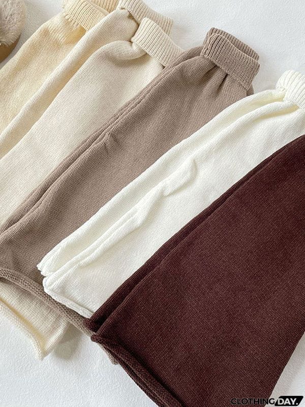 Leisure Fashion Knitting Solid Color Flared Leg Warmers Accessories