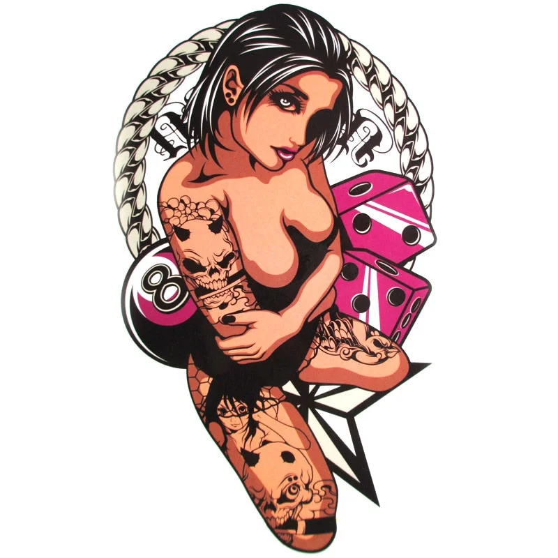 2pcs 3d Sexy woman Temporary Tattoo Stickers Gambling Fake Tattoos Tattoo beauty Taty Waterproof arm Body Art Makeup