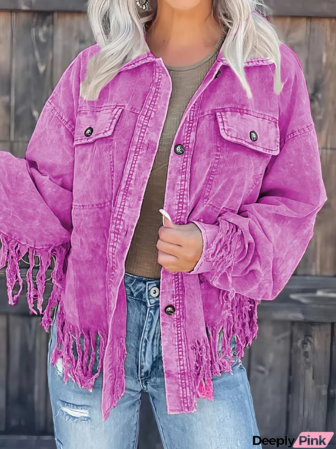 Casual Tassel Wash Corduroy Jacket