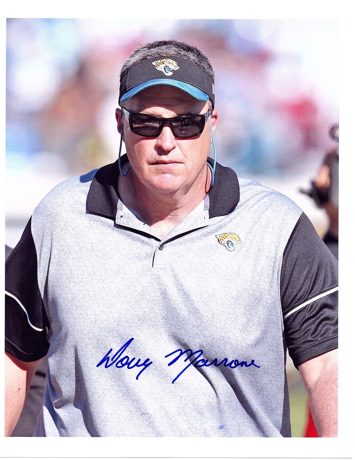 Doug Marrone Jacksonville Jaguars hand auto signed football 8x10 Photo Poster painting