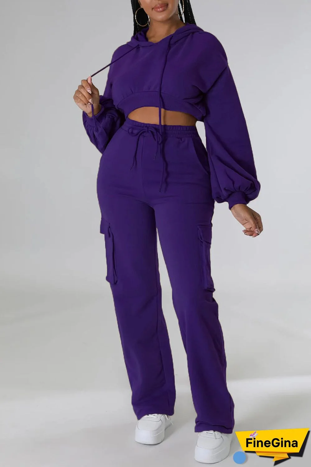 White Casual Solid Patchwork Hooded Collar Long Sleeve Two Pieces