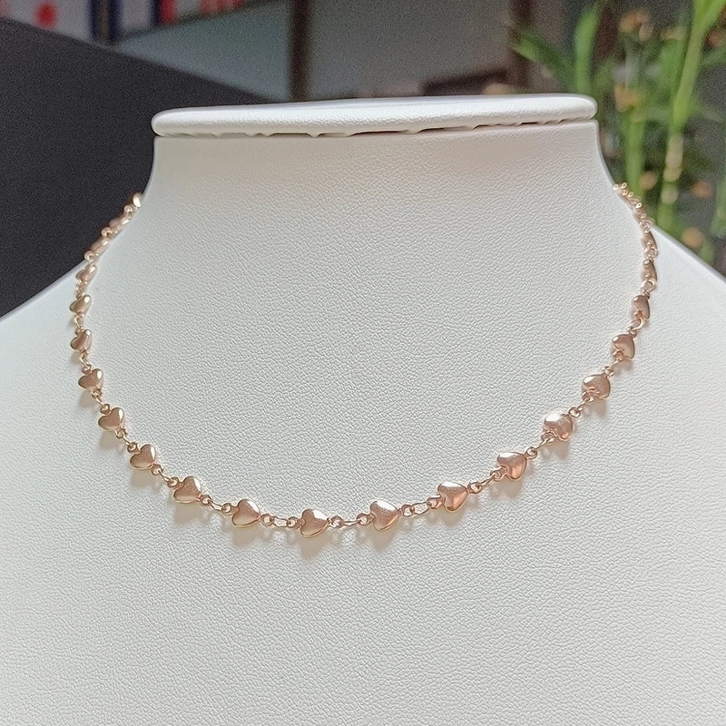 Elegant Minimalist Heart Shape Titanium Steel 18K Gold Plated Plating Necklace