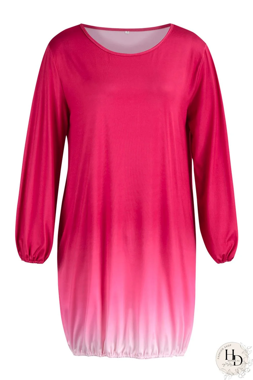 Tibetan Blue Casual Gradual Change Print Patchwork O Neck Dresses