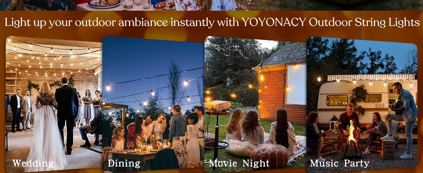YOYONACY Outdoor String Lights