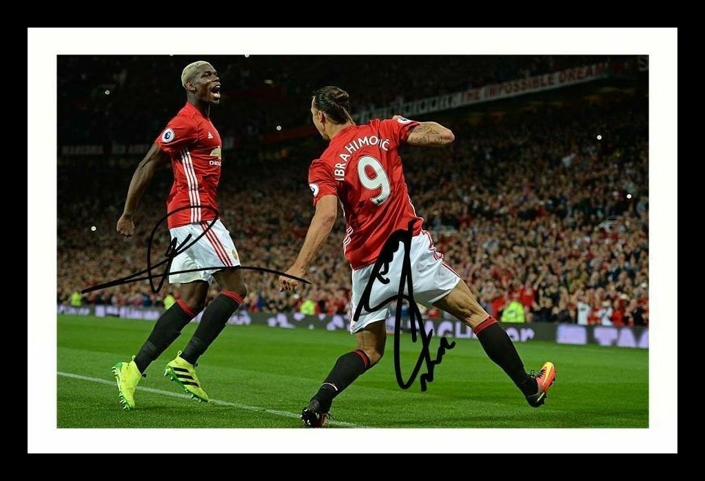 Paul Pogba & Zlatan Ibrahimovi? - Manchester United Signed & Framed Photo Poster painting