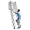 [US Local Warehouse] Wall-Mounted Folding Stairs Attic Ladder Pull Down System with Handrails Retractable Loft Ladder for Indoor/Storehouse/Basement 600lbs Capacity
