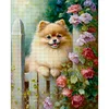 Flowers Pomeranian-11CT Counted Cross Stitch 40*50cm/15.75*19.69in