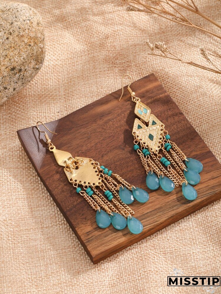 Vintage Geometric Drop Earrings