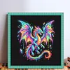 Crystal Dragon Colorful Neon Animals -14CT Stamped/Counted Cross Stitch 30*30cm tapestrymarket