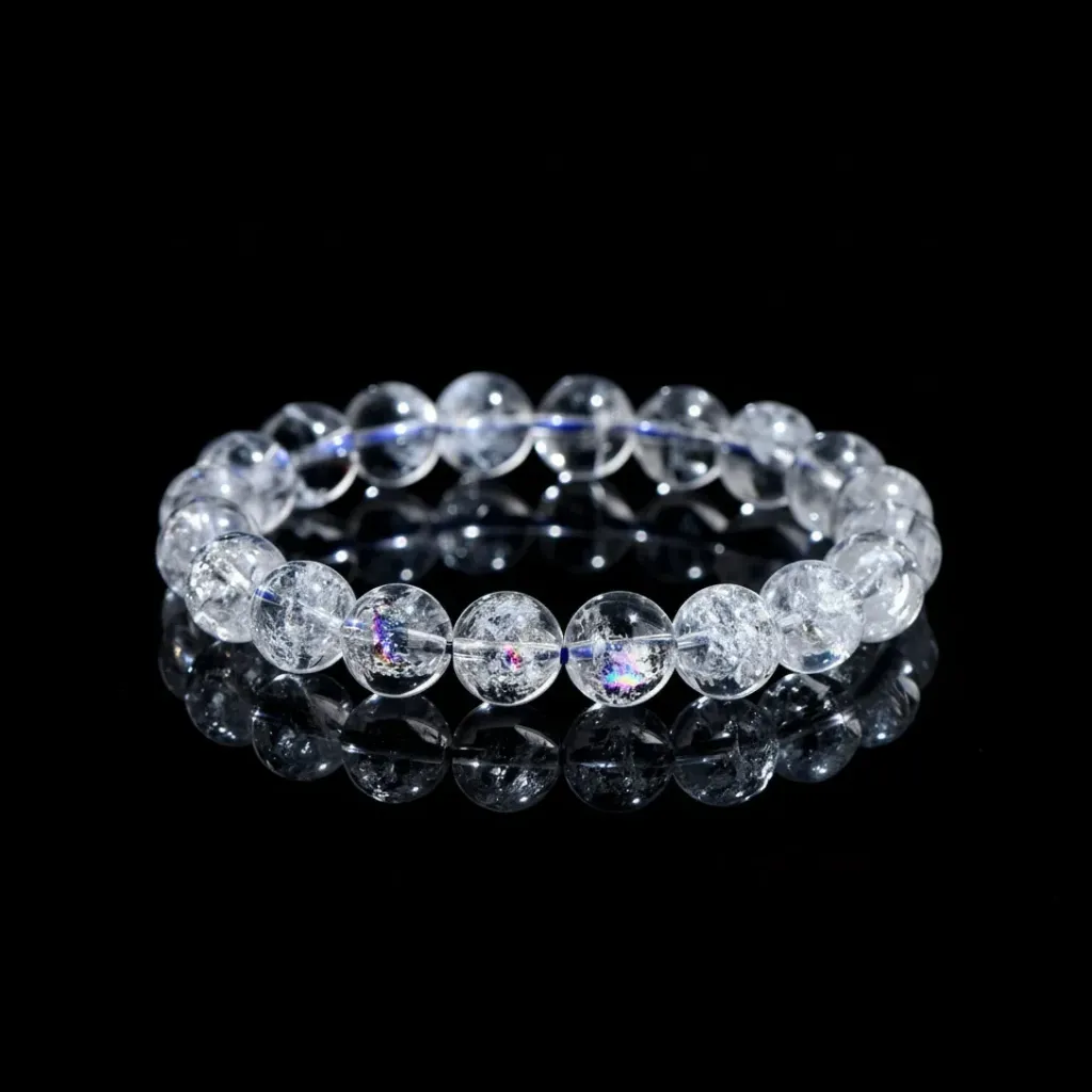 The Ethereal White Azeztulite Beaded Bracelet