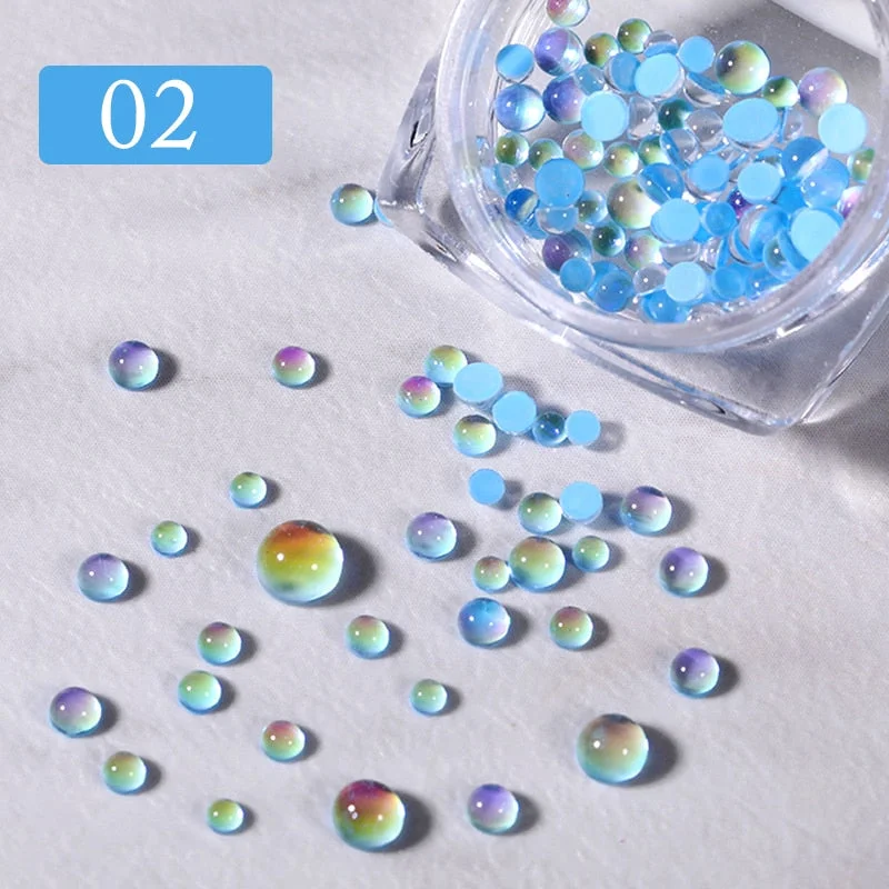 Candy Colors Mixed Size Love Heart Design 3D Nail Art Decoration Glass Crystal Beads AB Rhinestones DIY Flatback Acrylic Stones-Nail Inspo