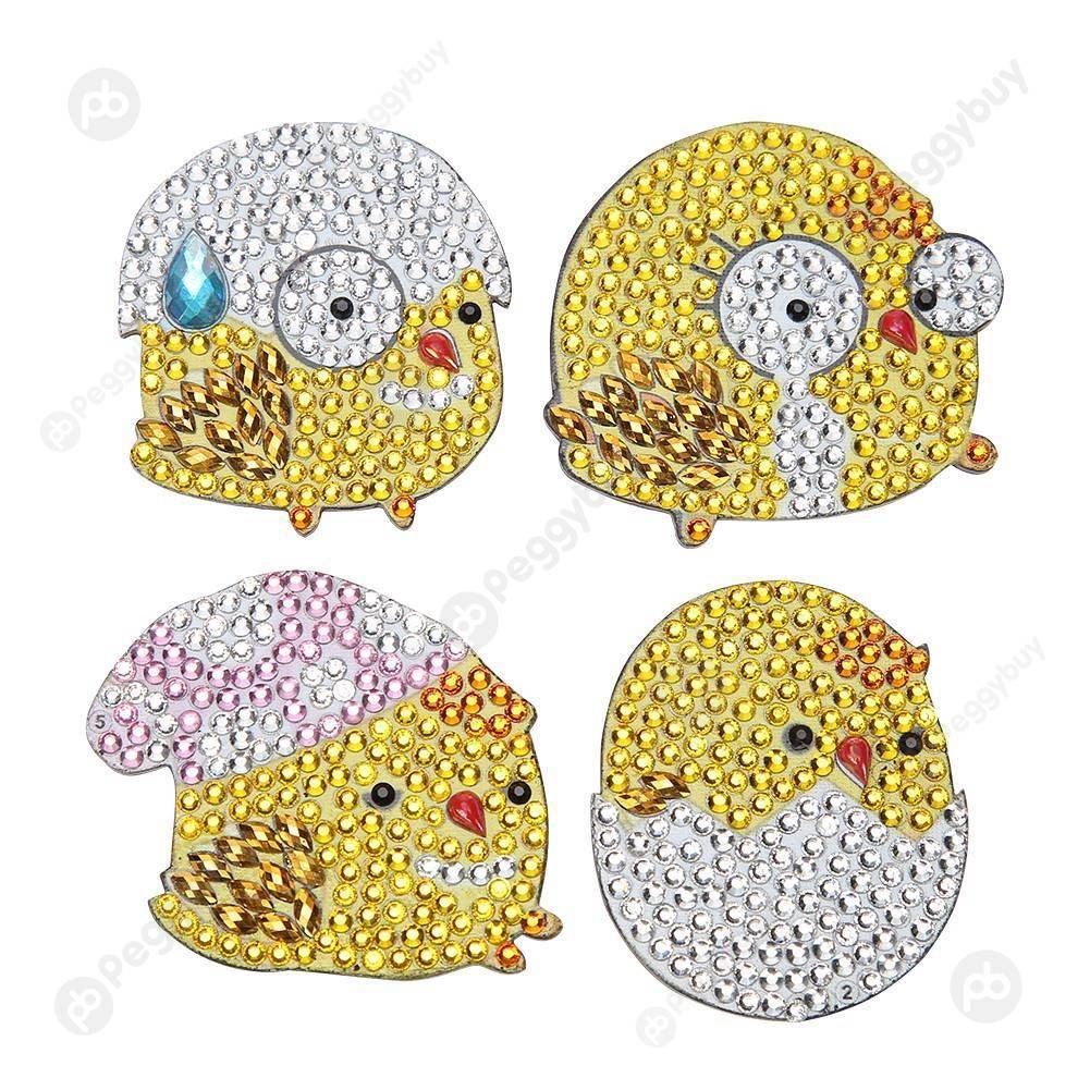 

4pcs Chicken Fridge Magnet-DIY Creative Diamond Sticker, 501 Original