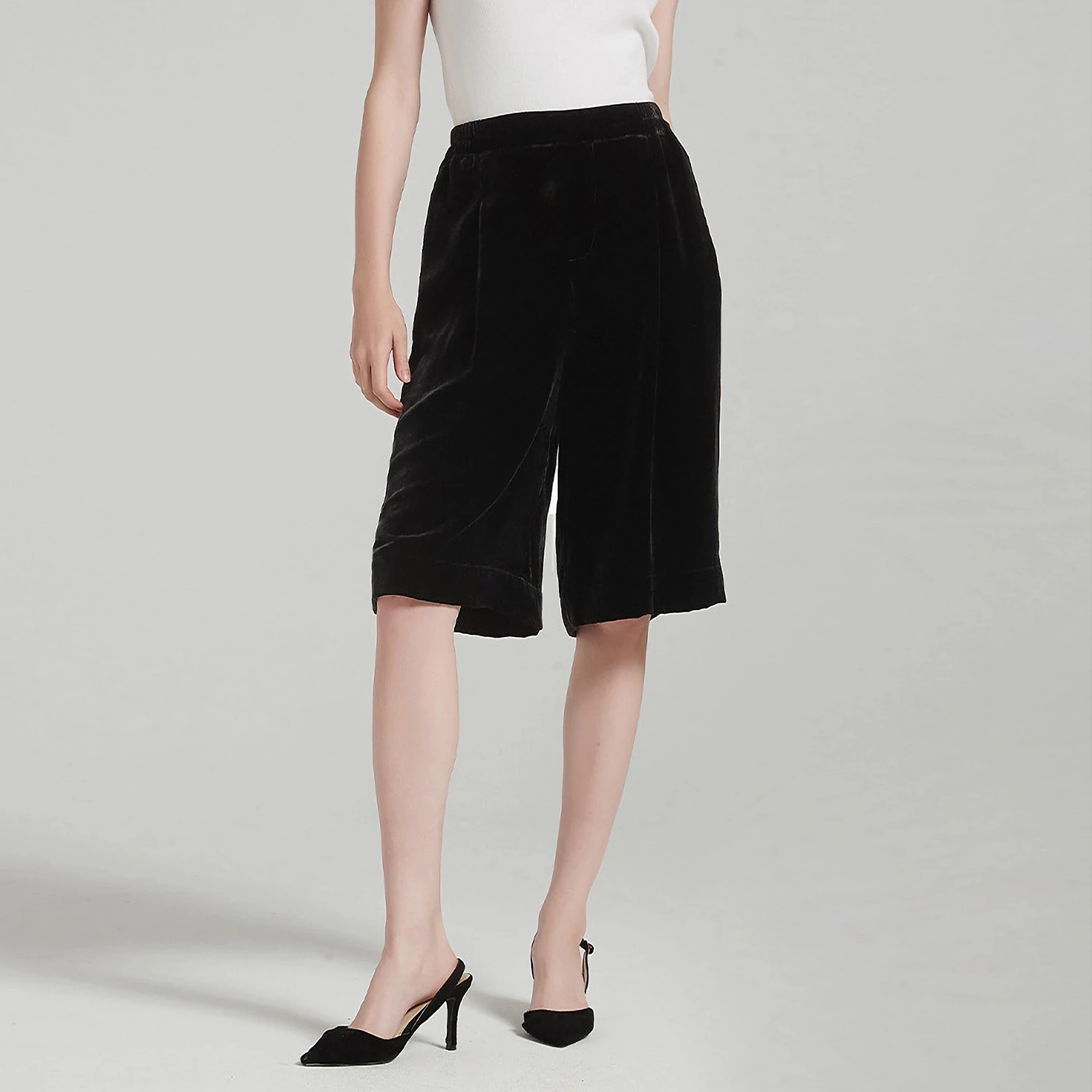 Lounge Silk Culottes with Cropped for Women REAL SILK LIFE