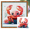 >SALE<Full Embroidery Eco-cotton Thread 14CT Printed Crab Cross Stitch Artwork 40x40cm