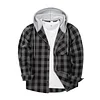 Men's 2024 New Loose Casual Long-sleeved Hooded Plaid Shirt