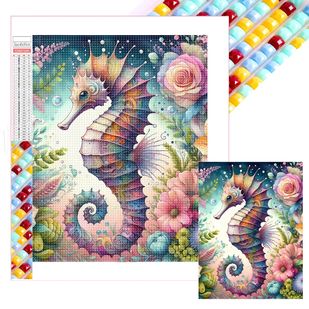 Full Square Diamond Painting - Seahorse(Canvas|35*45cm)