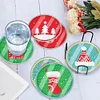 [Upgrade]6pcs/set DIY Diamond Painting Waterproof Case Classic Xmas Coaster Gift Decor Set