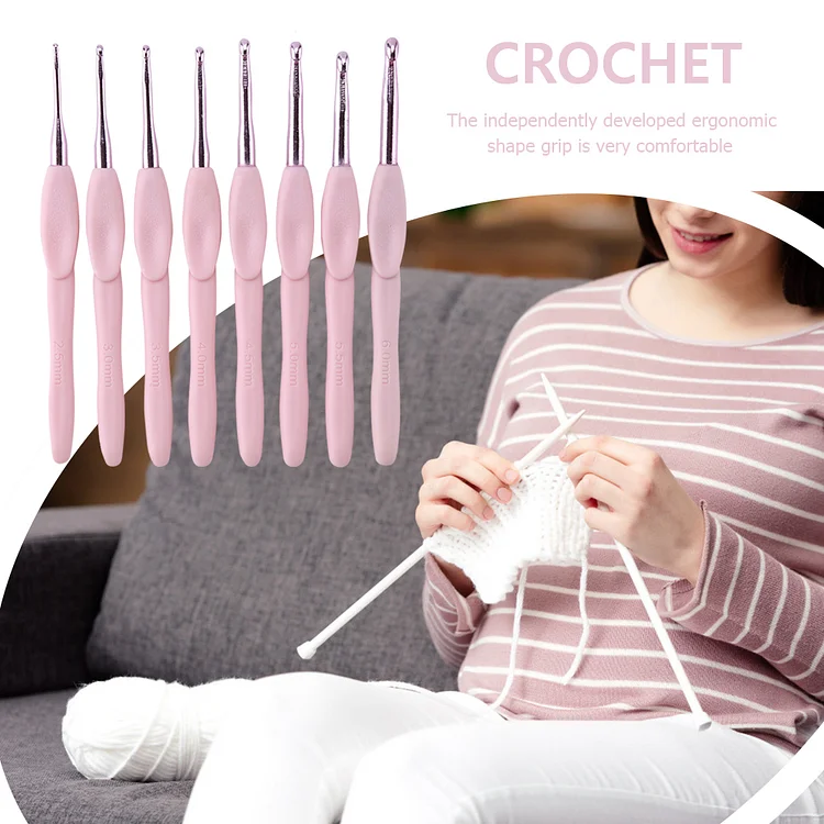 Aluminium Knitting Needles Set Handmade Crafts 1 Set Crochet Set Removable  Comfortable Grip Festival Gift for Sewing Weave Tool