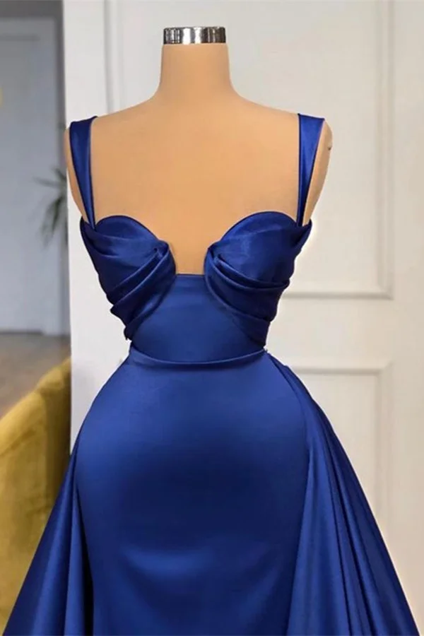 Amazing Straps Long Overskirt Prom Dress Royal Blue Online