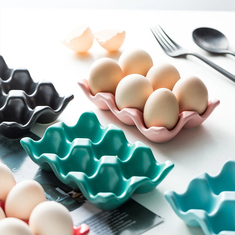 Creative Kitchen Supplies Egg Rack Egg Rack Household Ceramic Tableware Egg Tray Egg Rack A Generation Of Hair