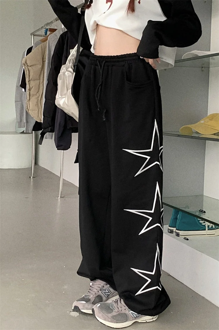 Hip Hop Embroidery Wide Leg Joggers